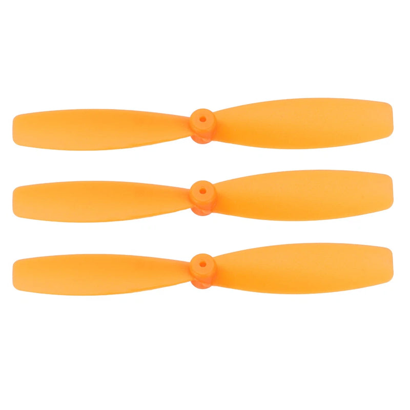 Orange 55mm two-blade drone propellers set of three, each in pair