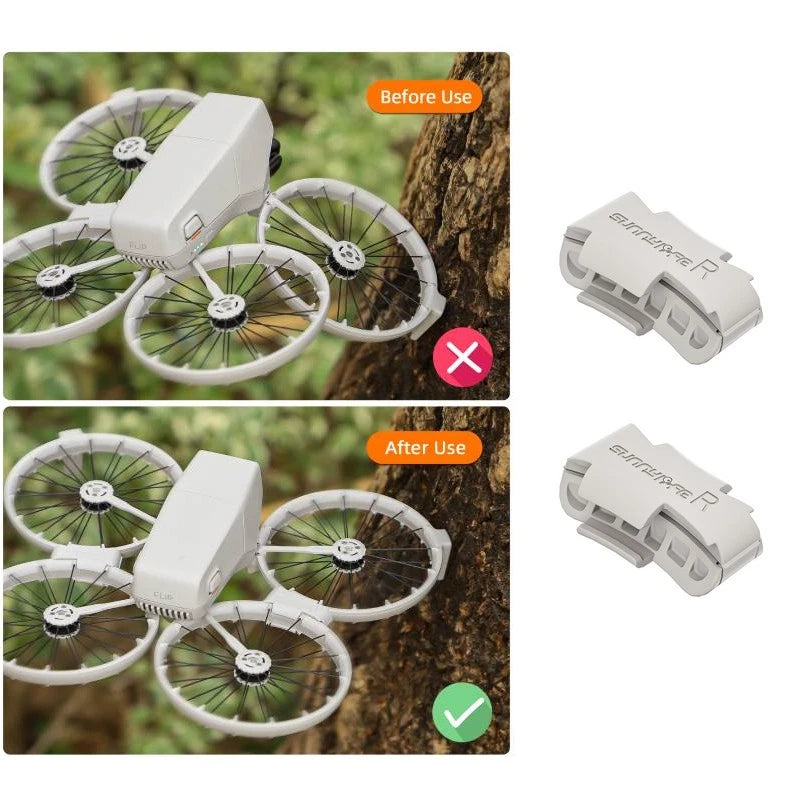 Pair of white plastic drone arm anti-shake buckle brackets, 2-piece set