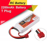 7.4V 2200mAh 35C 2S Lipo Battery T Plug  Deans Plug For RC Drone Car  Airplane