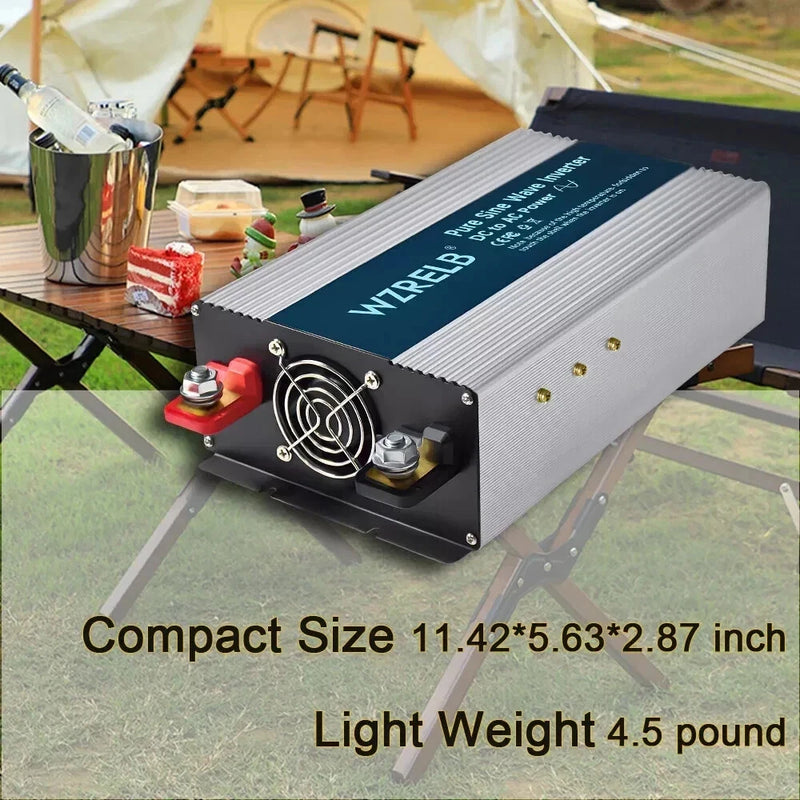60V to 120V/220V Pure Sine Wave Inverter Power 2000W Converter Truck Camp Solar