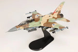 Hobby Master F-16I 1/72 camo model jet with missiles on display stand