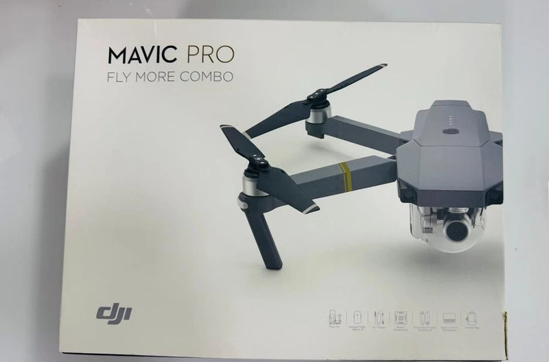 DJI Mavic Pro Fly More Combo drone box with quadcopter illustration