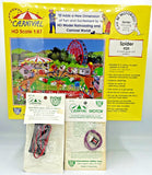 HO scale carnival model kit set with Spider 5125 motor and battery box in retail packaging