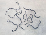 Battery coolant hose set with multiple molded hoses and brackets, assorted connectors