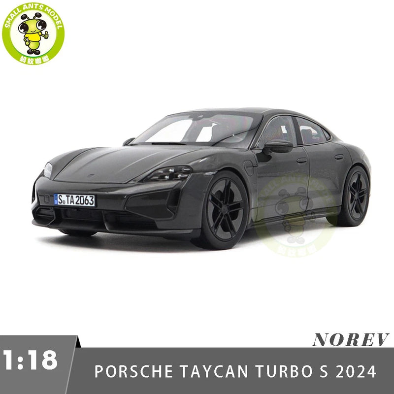 1/18 Porsche Taycan Turbo S 2024 Norev 187654 Slate Grey Neo Diecast Model Car