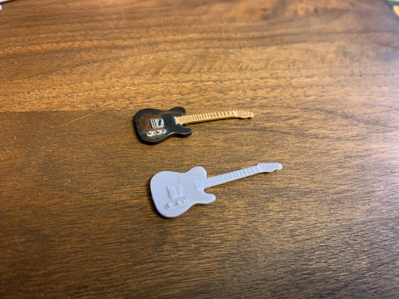 1/25 PAINTED Electric Telecaster Style Guitar  For Model Car Dioramas Miniature