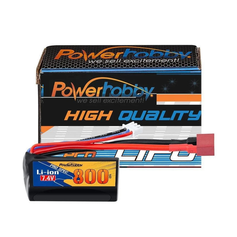 Powerhobby Li-ion 7.4V 800mAh Battery w Deans Plug : BlackZone Slyder Battery