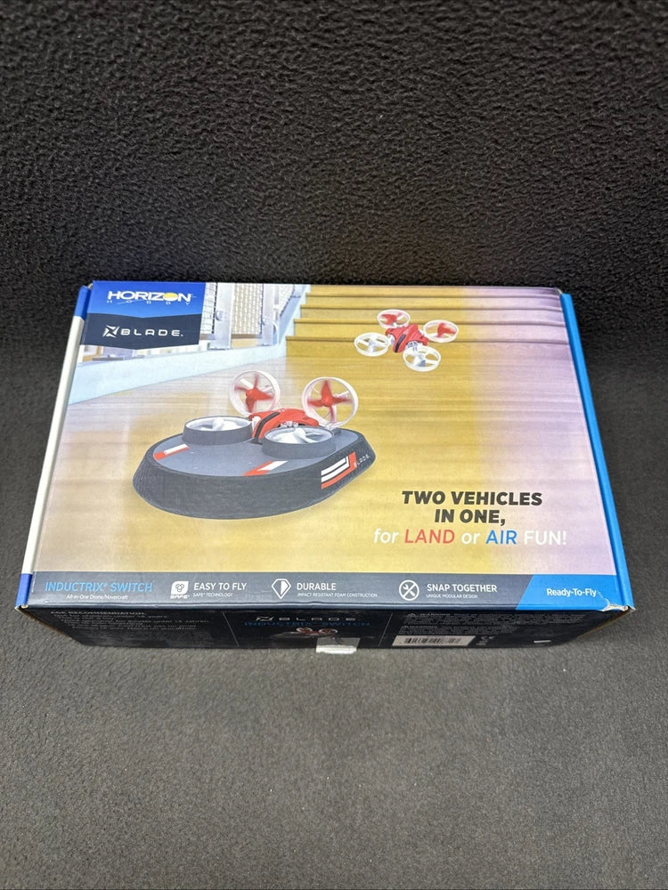 RC hovercraft drone product box with Horizon Blade graphics
