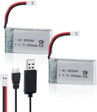 2x 3.7V 650mAh Lipo Battery Replacement+Charger For RC Helicopter Syma UAV Drone