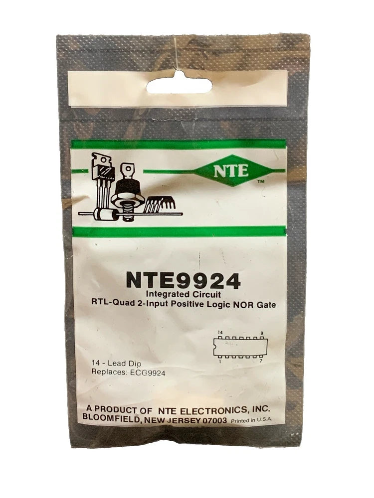 NTE9924 IC RTL Quad 2-Input Positive Logic NOR Gate DIP14 Replaces ECG9924