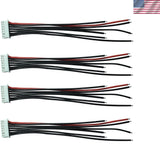 10-Pack 150mm JST Male Plug 6S LiPo Battery Cable Connectors - Black Silicone Battery