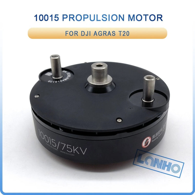 Propulsion motor with three metal shafts, black circular housing with 10015 markings