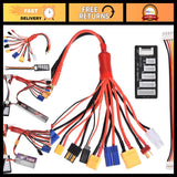 10-in-1 RC Lipo Battery Charger Adapter Splitter Cable, 4.0mm Banana Plug, 2-6S Battery