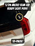 1/24 1/18 LED READY SLIM MICRO SINGLE LIGHT PODS POLICE MODEL CAR 12 PACK