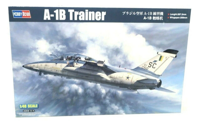 Hobby Boss A-1B Trainer 1/48 model kit box with illustrated aircraft graphic