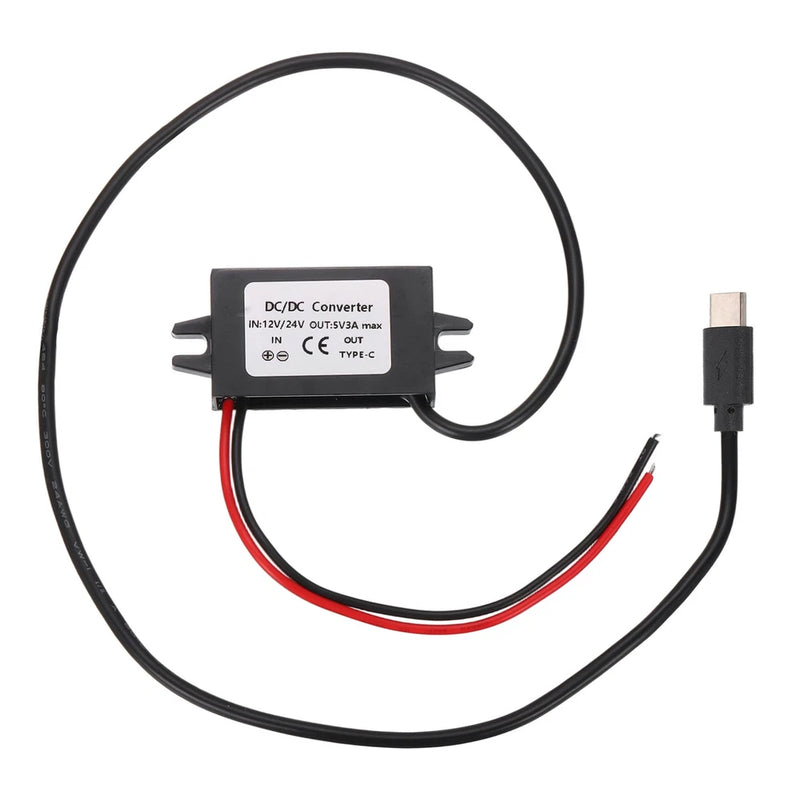DC to 5V step down converter with Type-C straight connector and wires