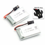 3.7V 650mAh 25C LiPO Battery SM-2P plug for Mini FPV Drone RC Model Helicopter