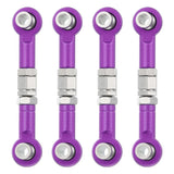 4 Pcs Steering Servo Rod RC Aluminum Linkages for RC Car(Purple, 38mm)