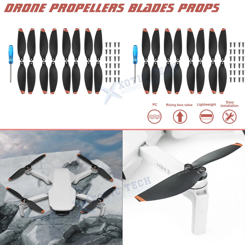 32pcs Propellers RC Drone Wing Accessory Black & Orange Stripe For DJI Mini SE