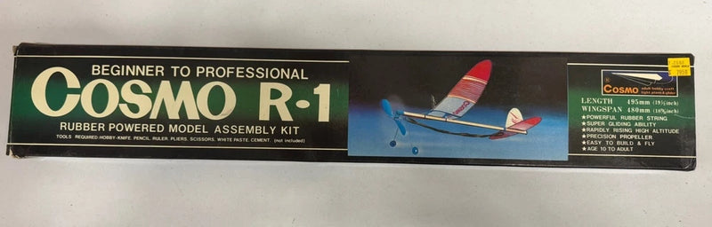 Cosmo R-1 ?C ~18?? Span ?C Rubber Powered Free Flight Model Vintage Airplane Kit