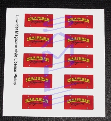 LOWRIDER style miniature PLATES for 1/25 scale MODEL CARS¡ªPLEASE READ