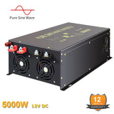 Pure Sine Wave Inverter 5000W 12V DC to 120/220V AC Solar Power Car RV converter
