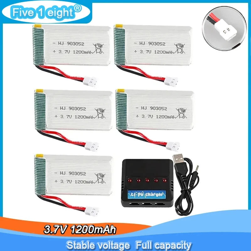 3.7V 1200mAh Li-po Battery For Syma X5SW X5SC X5C JJRC H5P RC Drone Quadcopter