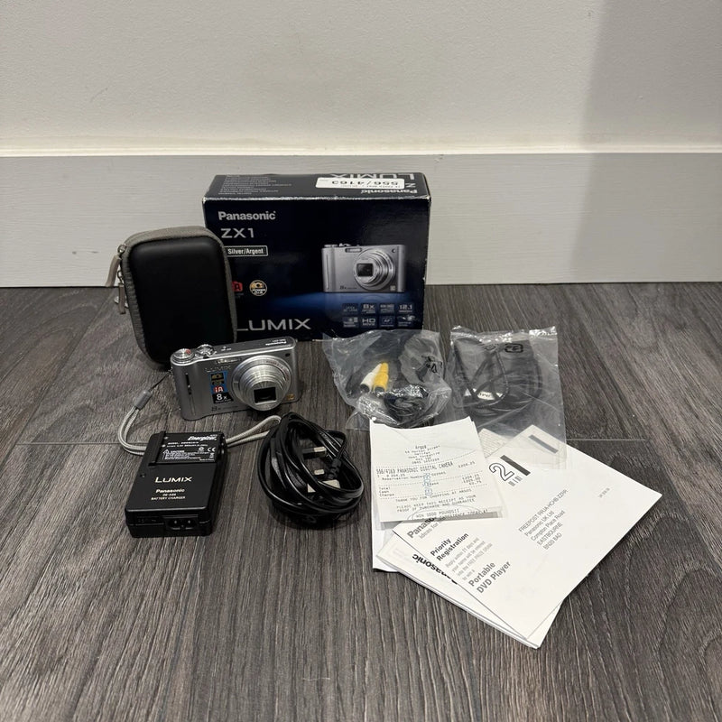 PANASONIC LUMIX ZX1 12.1MP SILVER DIGITAL CAMERA BUNDLE BOXED WITH 2X BATTERY