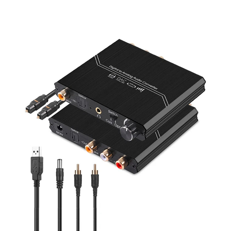 Digital Optical Coaxial Switch to Analog RCA 3.5mm L/R Stereo Audio Converter