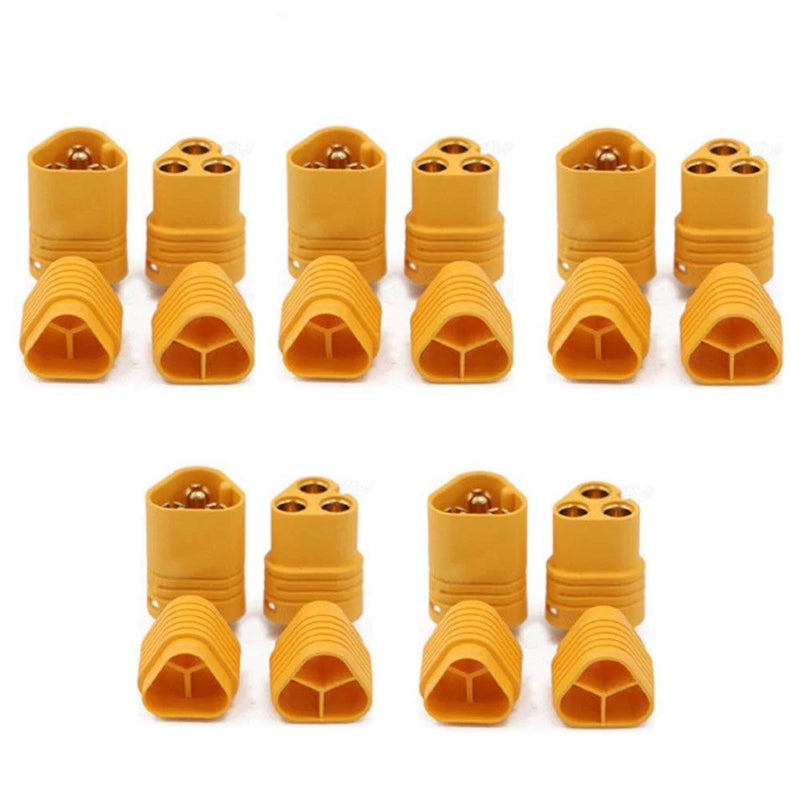 AMASS MT60 motor plug connector set with orange plastic housings and metal pins