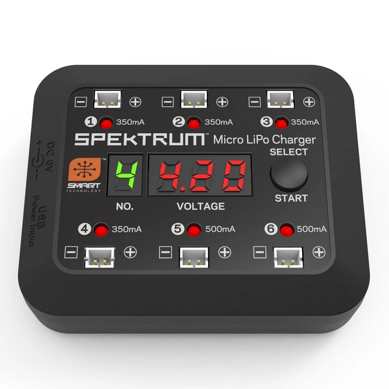 NEW Spektrum Micro 6-port DC/USB 1S LiPo Charger SPMXC1060 Battery