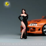 1/18 Miniatures Black Evening Dress Beauty Scene Props Figures Model For Cars