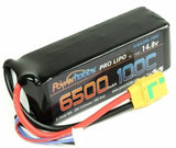 Power Hobby LIPO BATTERY 4S 14.8V 6500mAh 100C w XT90 Plug Soft Case Battery