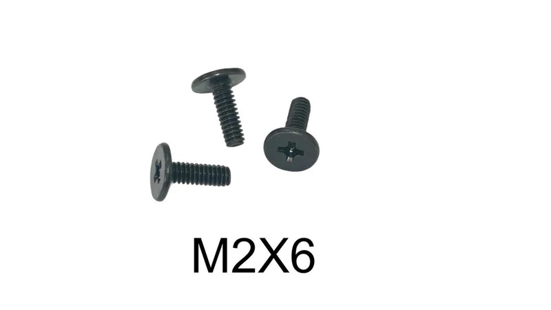 Black M2x6mm FPV micro drone canopy screws with Phillips heads, cross-head set