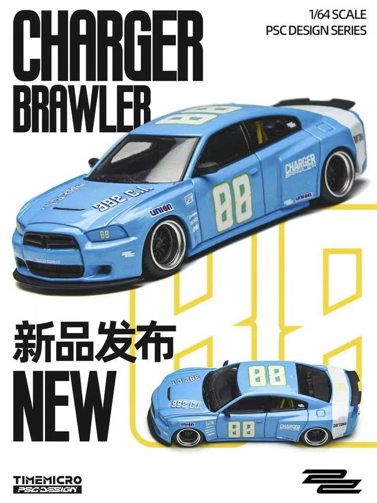 Time Micro ¡Á PSC DESIGN 1:64 Charger "rawler" Daytona Blue Diecast Model Carc