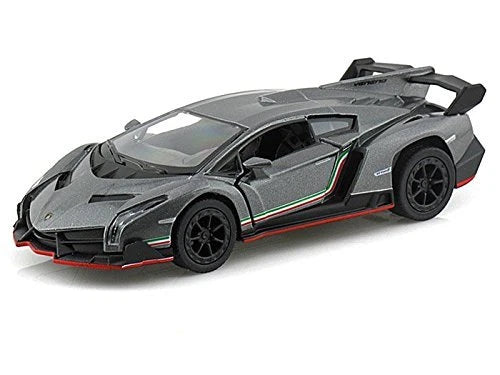 Brand New 5" Kinsmart Lamborghini Veneno Diecast Model Toy Car 1:36 Grey