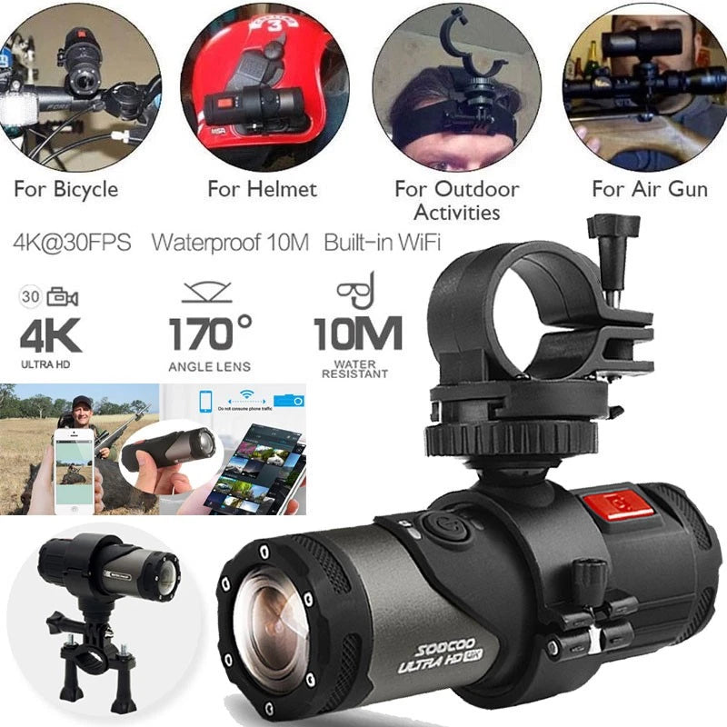 4K WIFI HD 1080P Sports Action Camera Bike Helmet CAM Waterproof SOOCOO For Gun