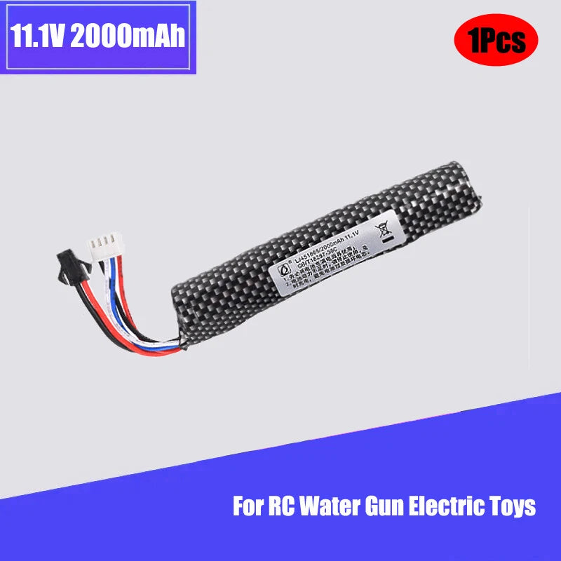 1Pcs 2000mAh 11.1V 10C with SM-2P Plug Battery For RC Water Gun Electric Toys