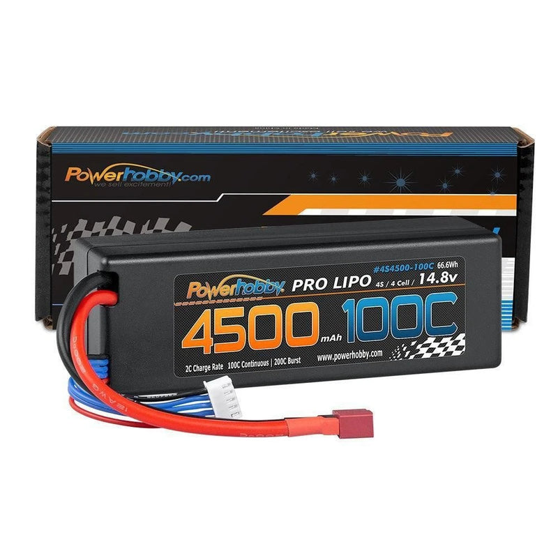 4S 14.8V 4500mAh 100C Deans Hard Case Lipo Battery Powerhobby PHB4S4500100DNS Battery