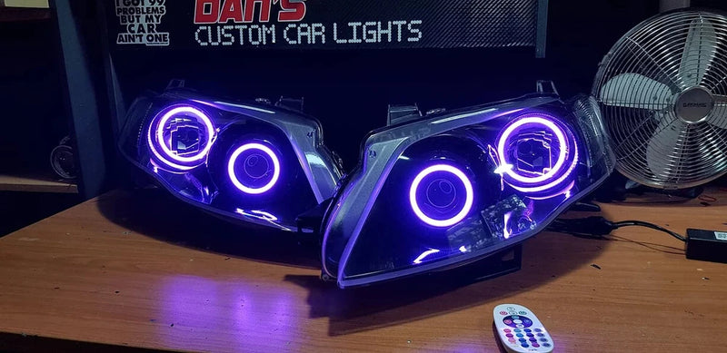 Ford Falcon FG MK2 G6E FPV XT Headlights RGB Angel Halo Rings