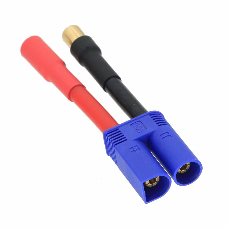 HXT 6.5mm Male-/Female+ to EC5 Male cable 10AWG 5CM wire For RC Battery FPV