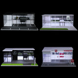 Diorama 1/64 Scale Diecast Car Parking Lot Model LED Street Building Scene Gifts