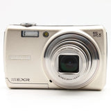 FUJIFILM silver compact digital camera with wide-angle zoom lens