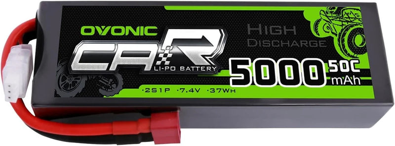 7.4V Lipo Battery 5000mAh 50C 2S Lipo Battery Pack HardCase with Dean T Plug