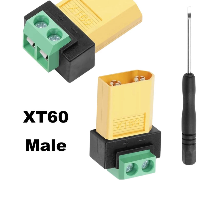 XT60 Male to 2 Pin Quick Connect Adapter Terminal Solderless Power Charging FPV