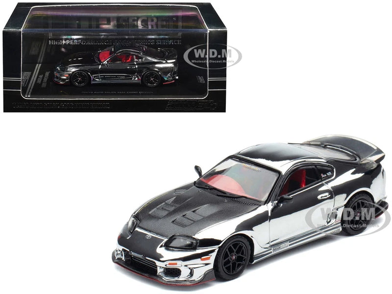 1/64 die-cast Toyota Supra model car, white and black body with red interior