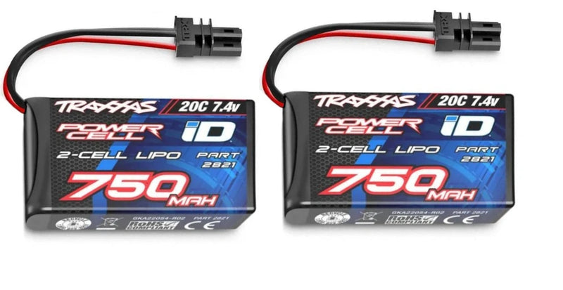 Traxxas 750 mAh 7.4 Volt 2-Cell LiPo Battery #2821 2-Pack