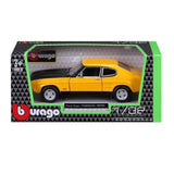 Bburago 1970 Ford Capri RS2600 - Yellow 1:32 Diecast Model