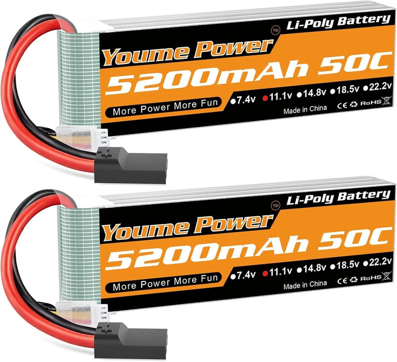 3S Lipo Battery 5200mAh Shorty 11.1V RC Battery 50C with Tr Plug Soft Case
