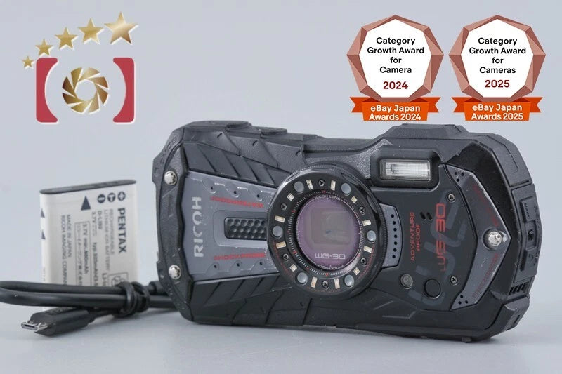 Ricoh PENTAX WG-30 Black 16.0 MP Waterproof Action Camera